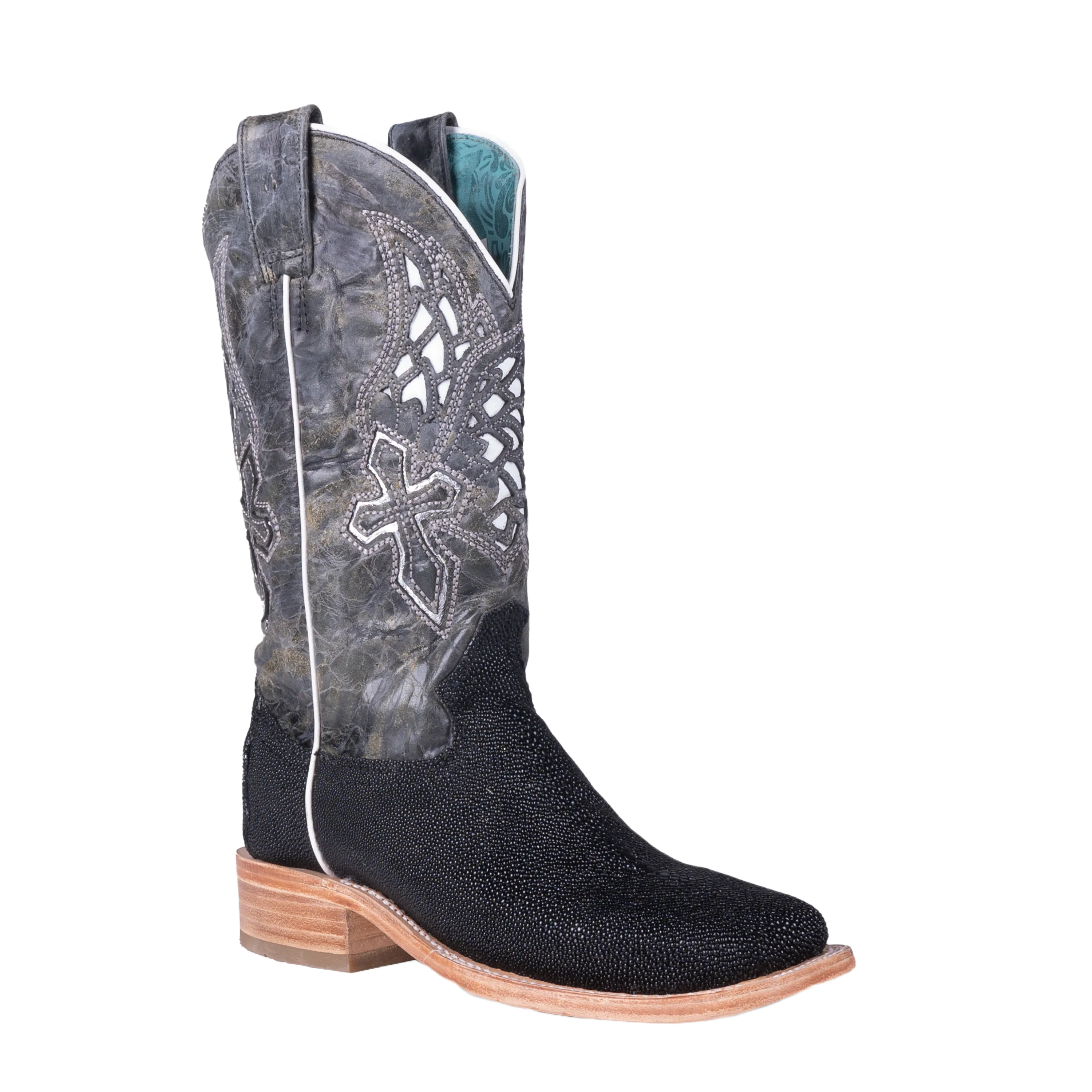 Corral Ladies Stingray Wings & Cross Black Western Boots A4449