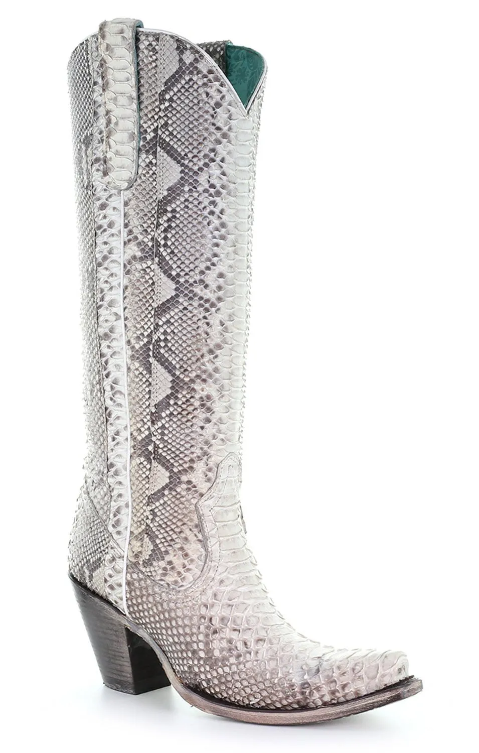 Corral Womens Python Cowboy Boots Snake Natural