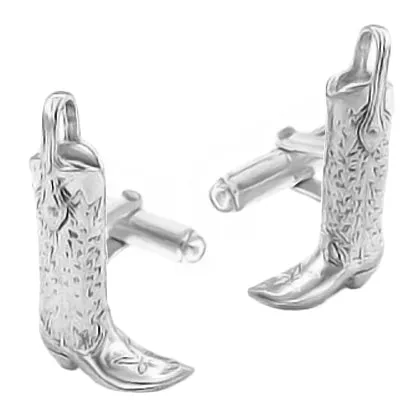 Cowboy Boot Cufflinks in Sterling Silver