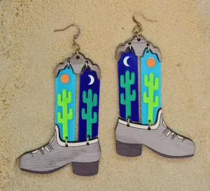 Cowboy Boots Statement Earrings