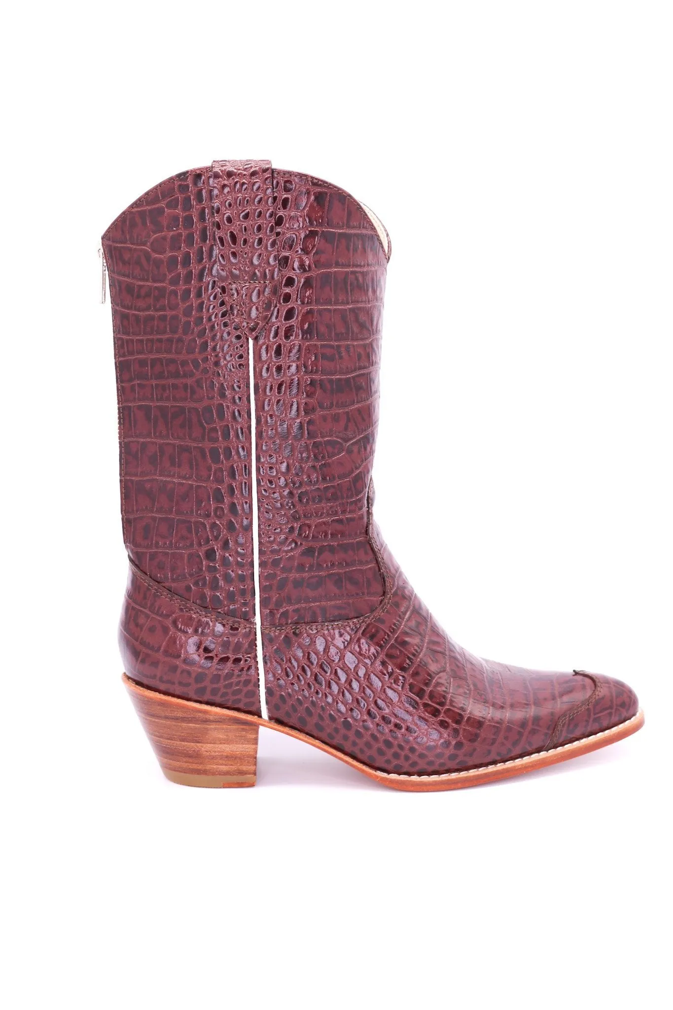 CROCODILE EMBOSSED CLEAN COWBOY BOOTS MICHELLE