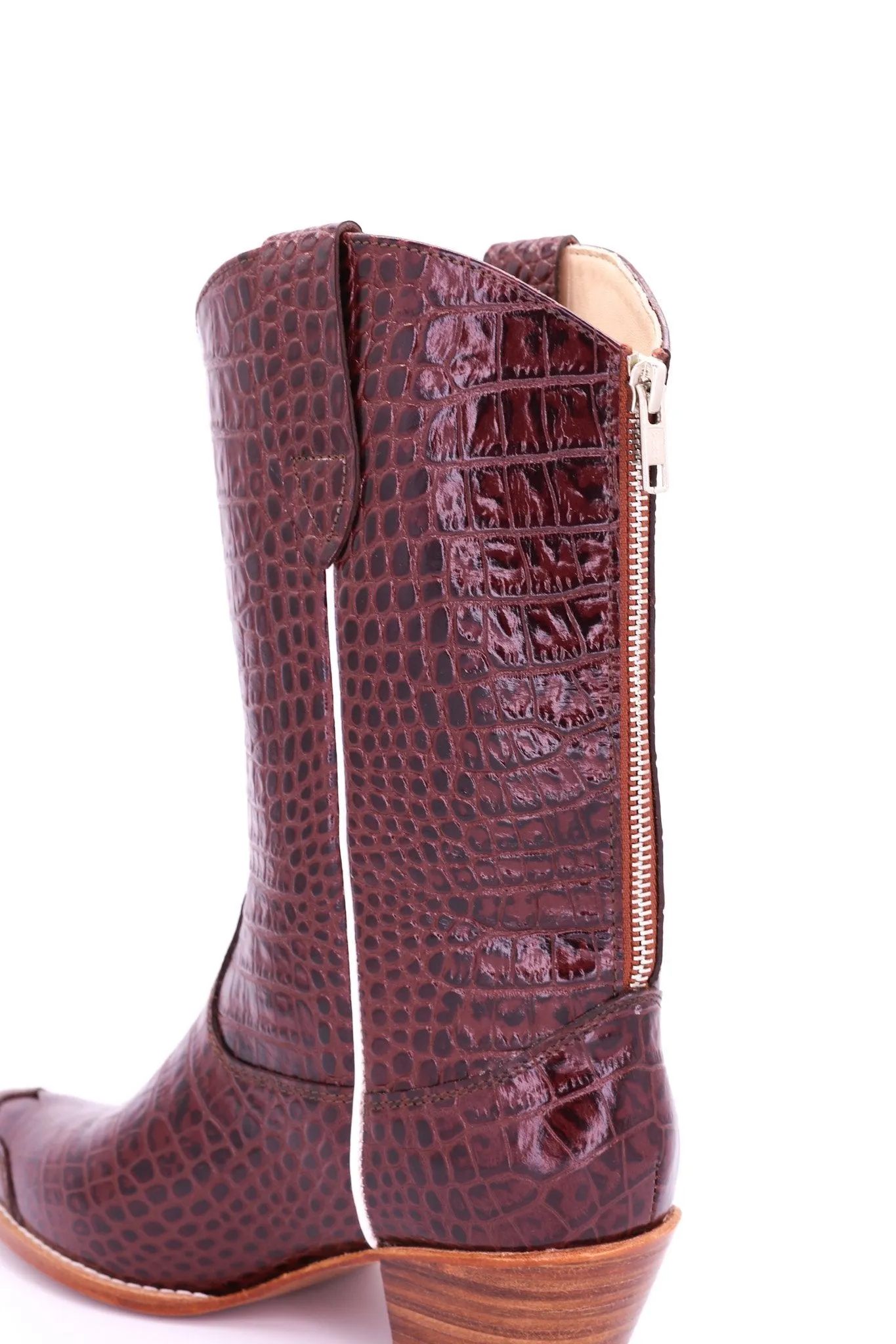 CROCODILE EMBOSSED CLEAN COWBOY BOOTS MICHELLE