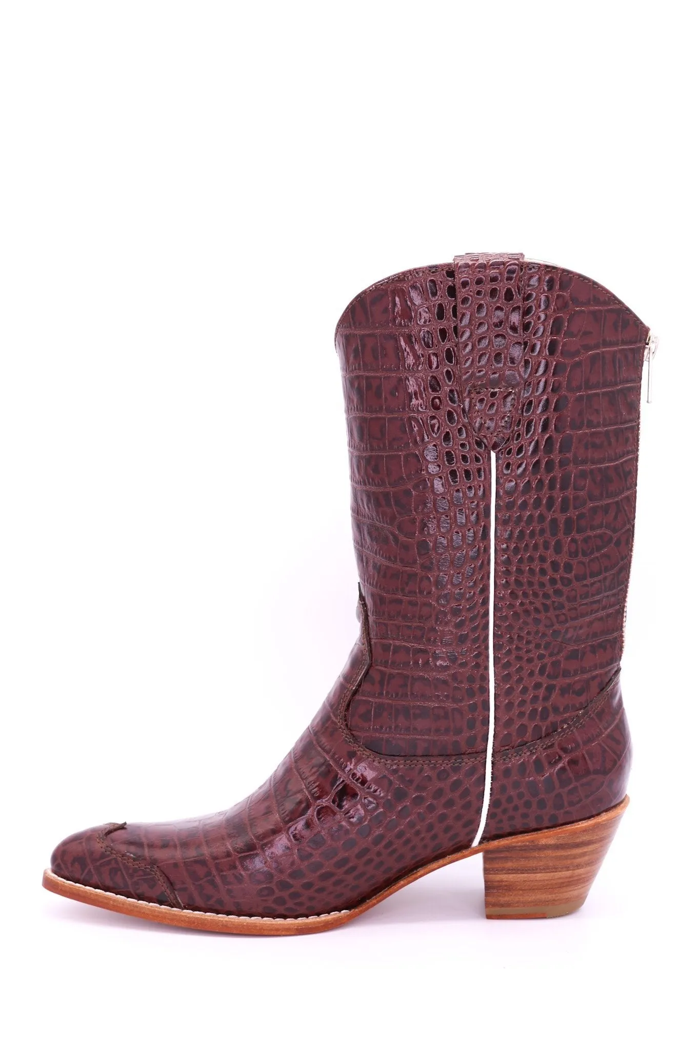 CROCODILE EMBOSSED CLEAN COWBOY BOOTS MICHELLE