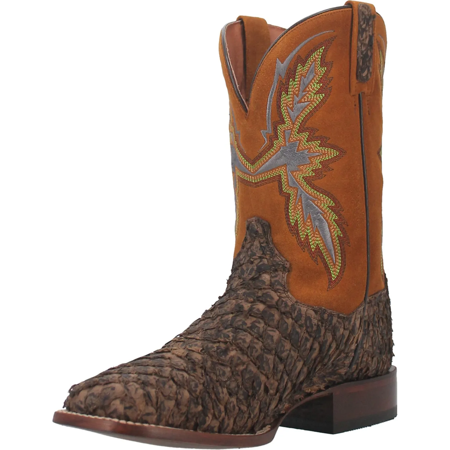 Dan Post Mens Dorsal Cowboy Boots Fish Foot Tobacco