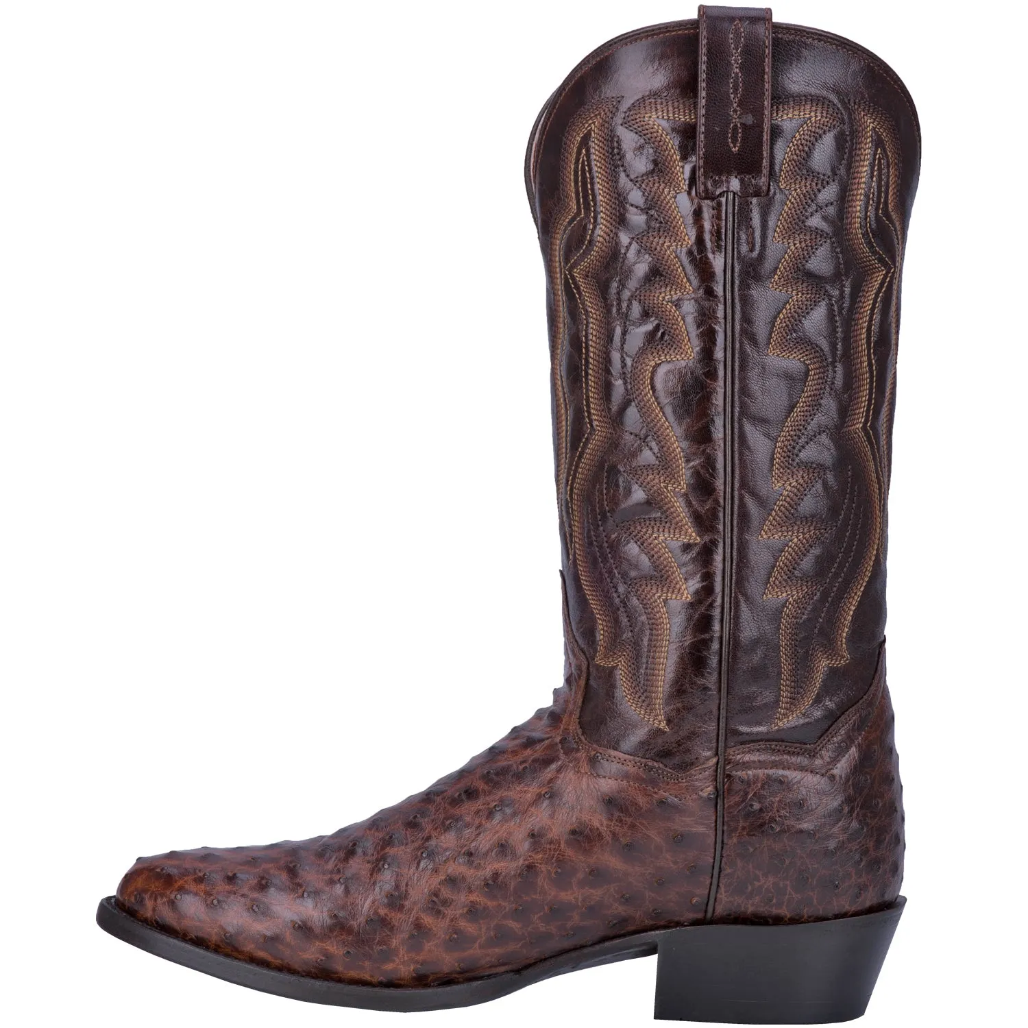 Dan Post Mens Pershing Cowboy Boots Ostrich Skin Brass