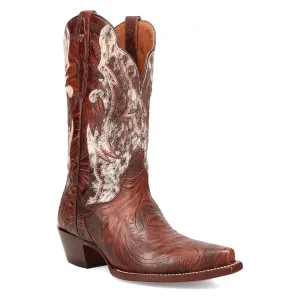 Dan Post Womens Andrinna Brown Hair-On Leather Cowboy Boots