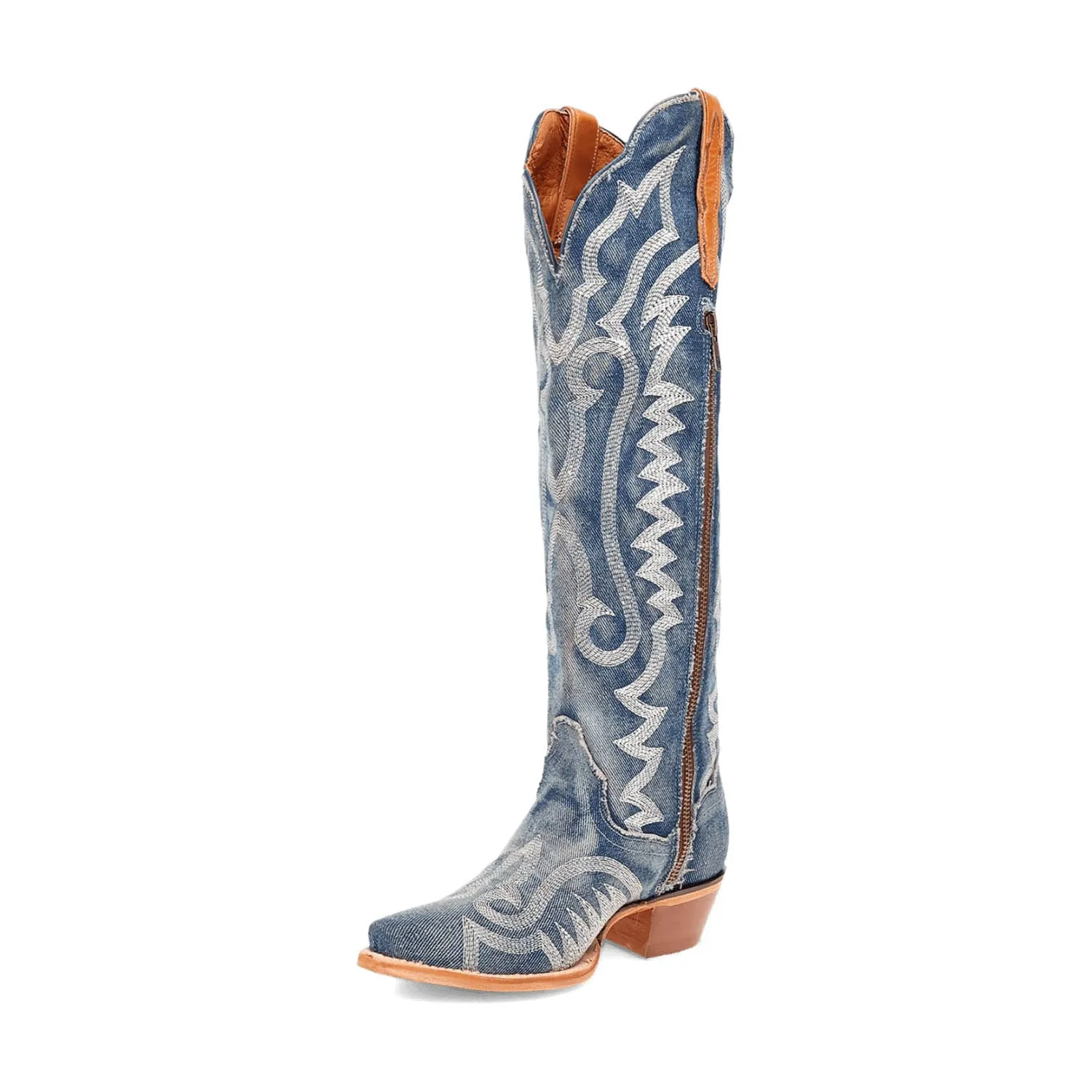 Dan Post Womens Darlin Denim Fabric Cowboy Boots