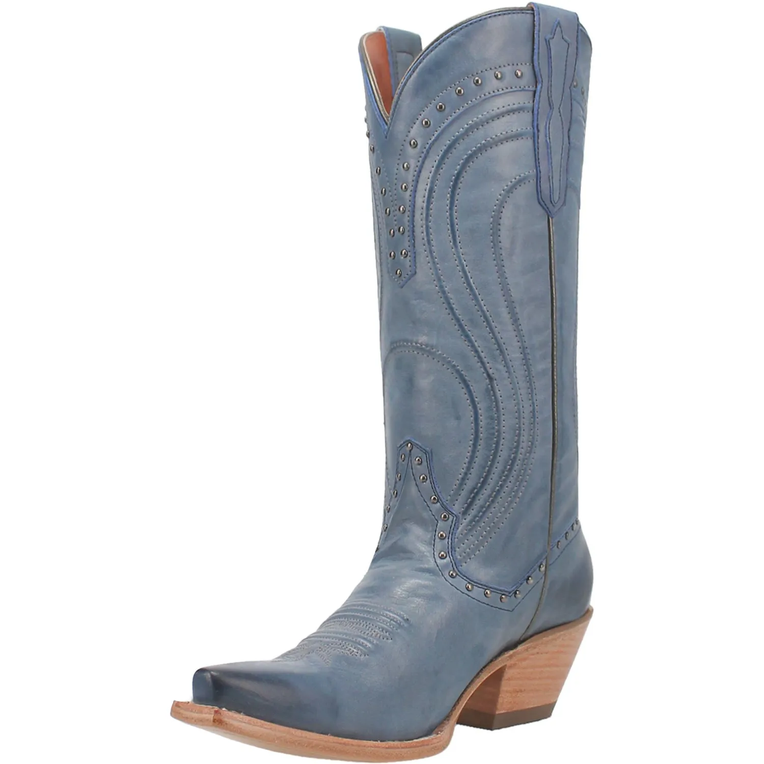 Dan Post Womens Donnah Blue Leather Cowboy Boots