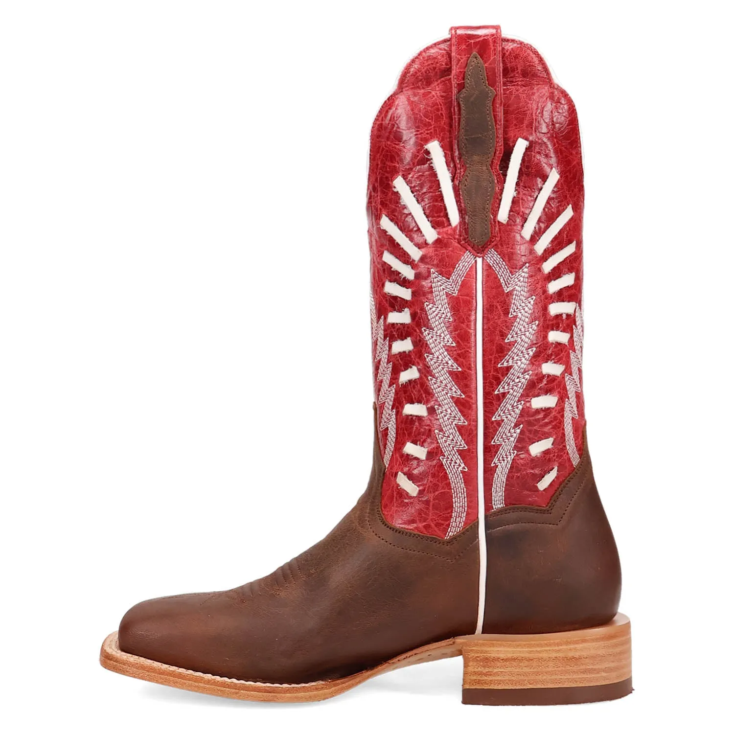 Dan Post Womens Lacey Brown/Red Leather Cowboy Boots