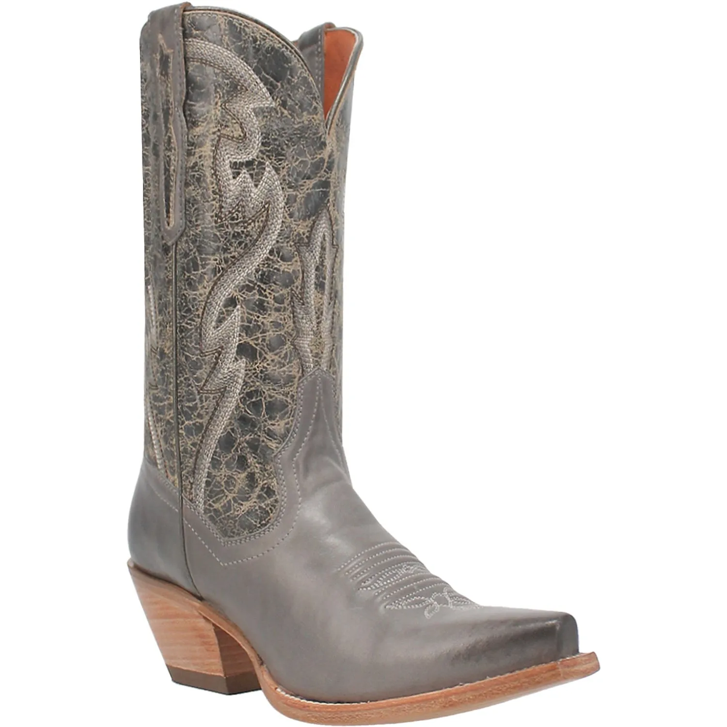 Dan Post Womens Tria Grey Leather Cowboy Boots