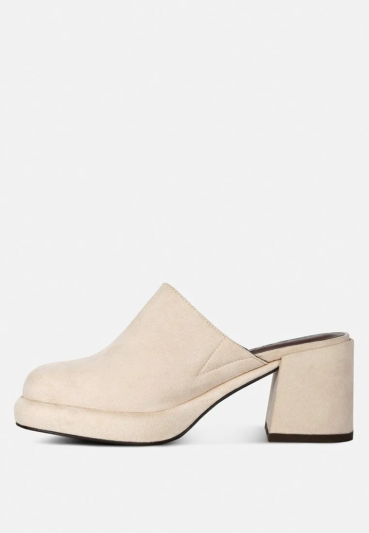 Delaunay Suede Heeled Mule Sandals