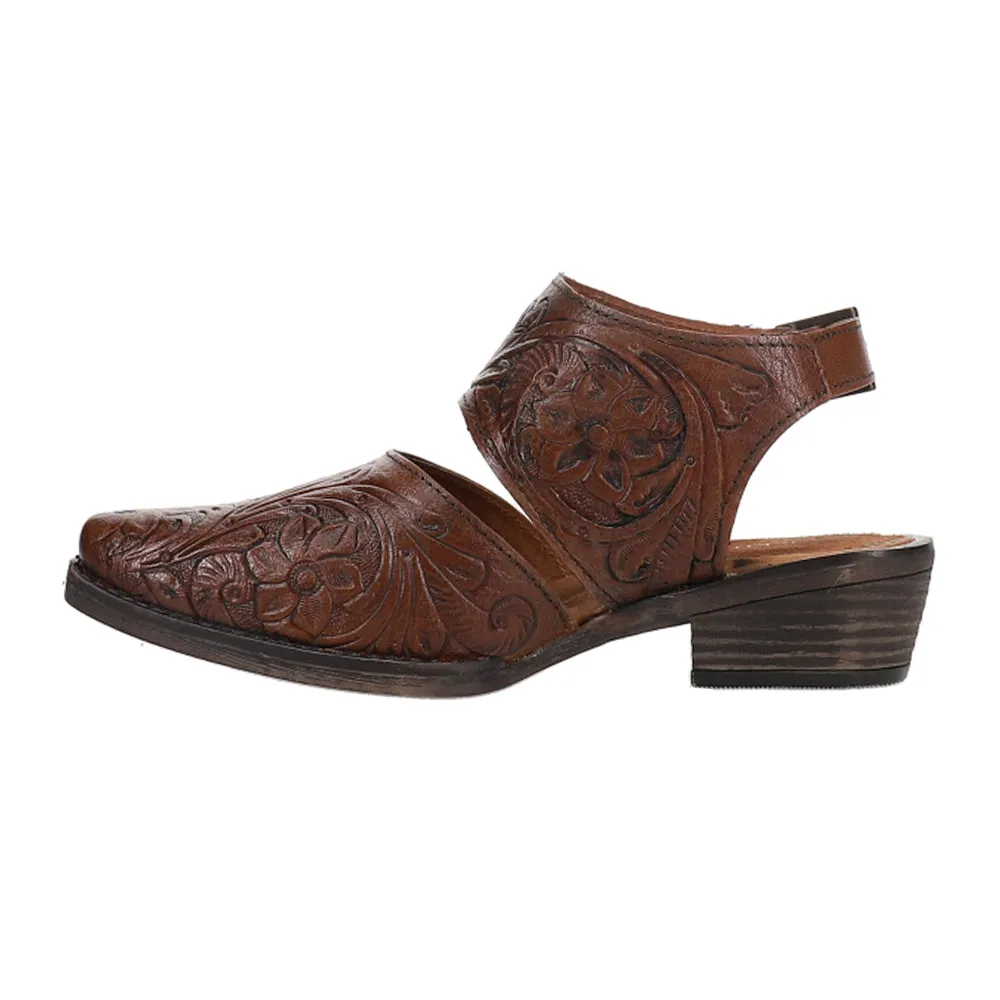 Dianna Tooled Snip Toe Mule Booties