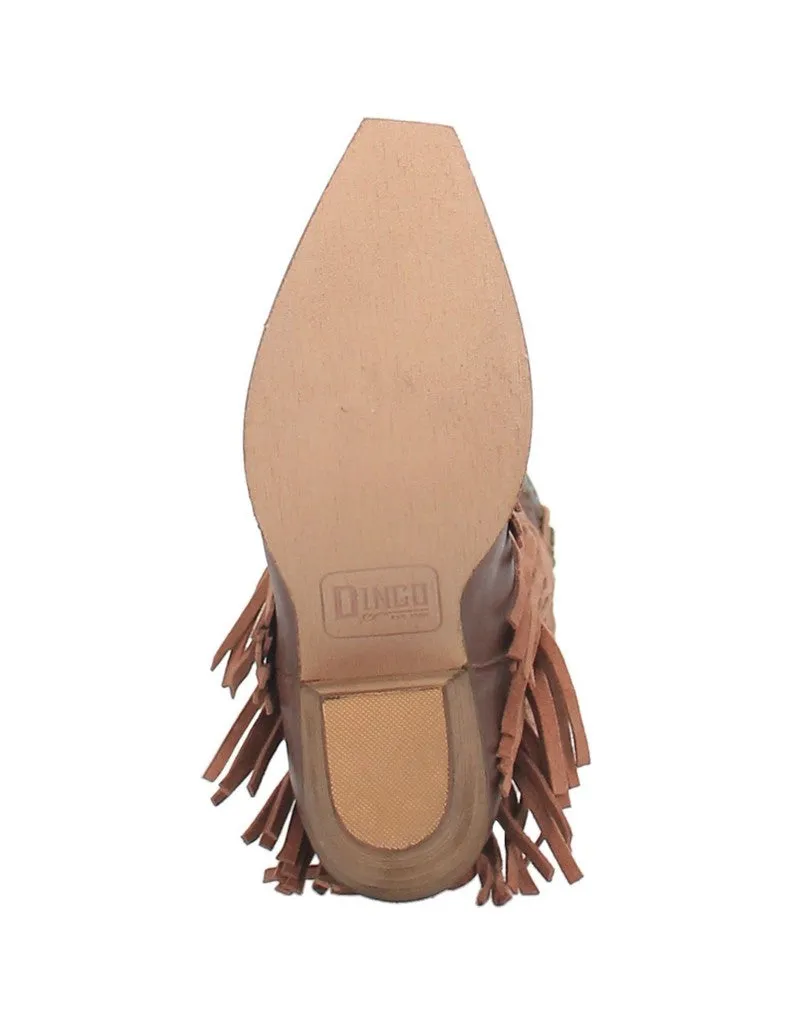 Dingo Western Boots Women's 13" Gypsy Fringe Snip Sand DI737 BRN