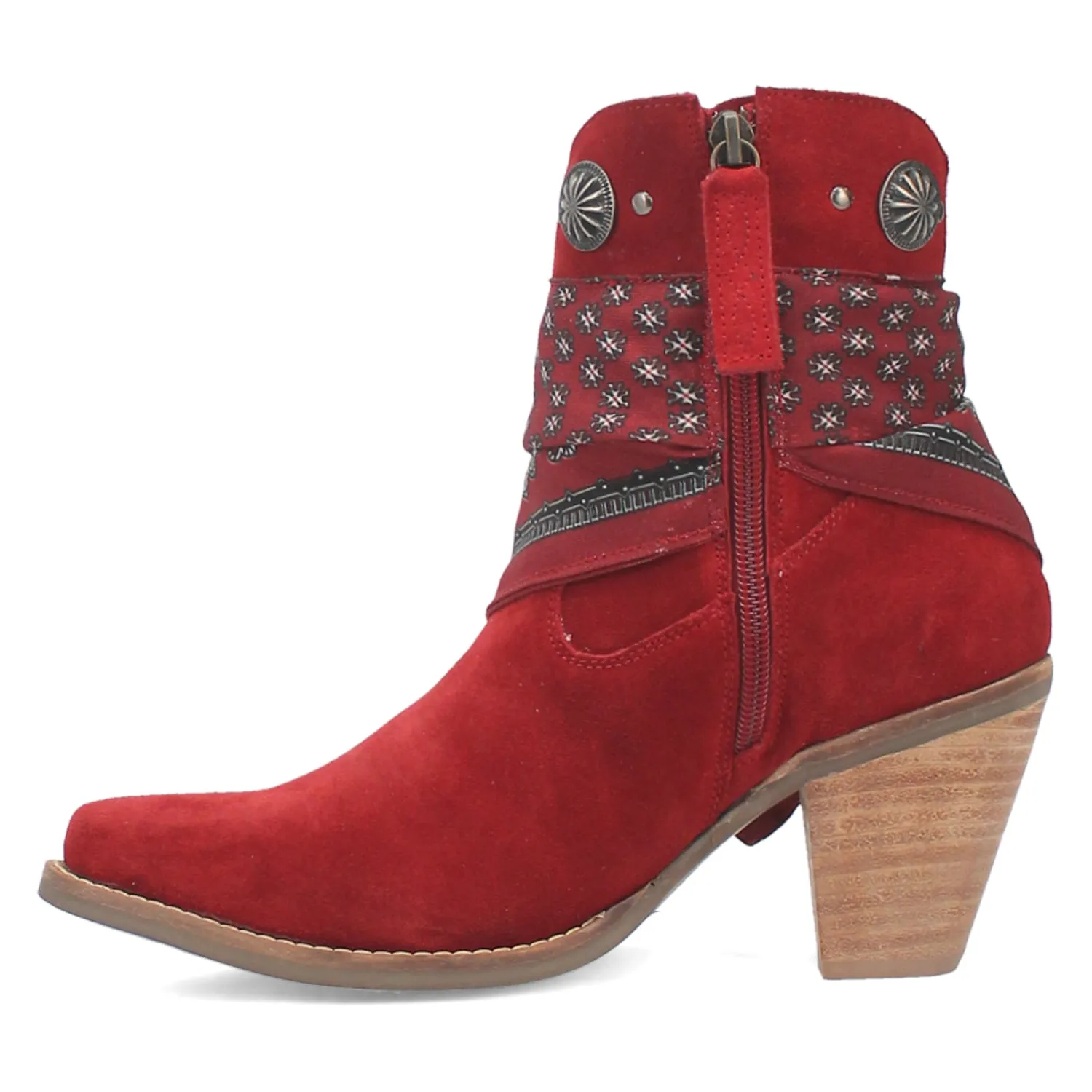 Dingo Womens Bandida Red Suede Fashion Boots