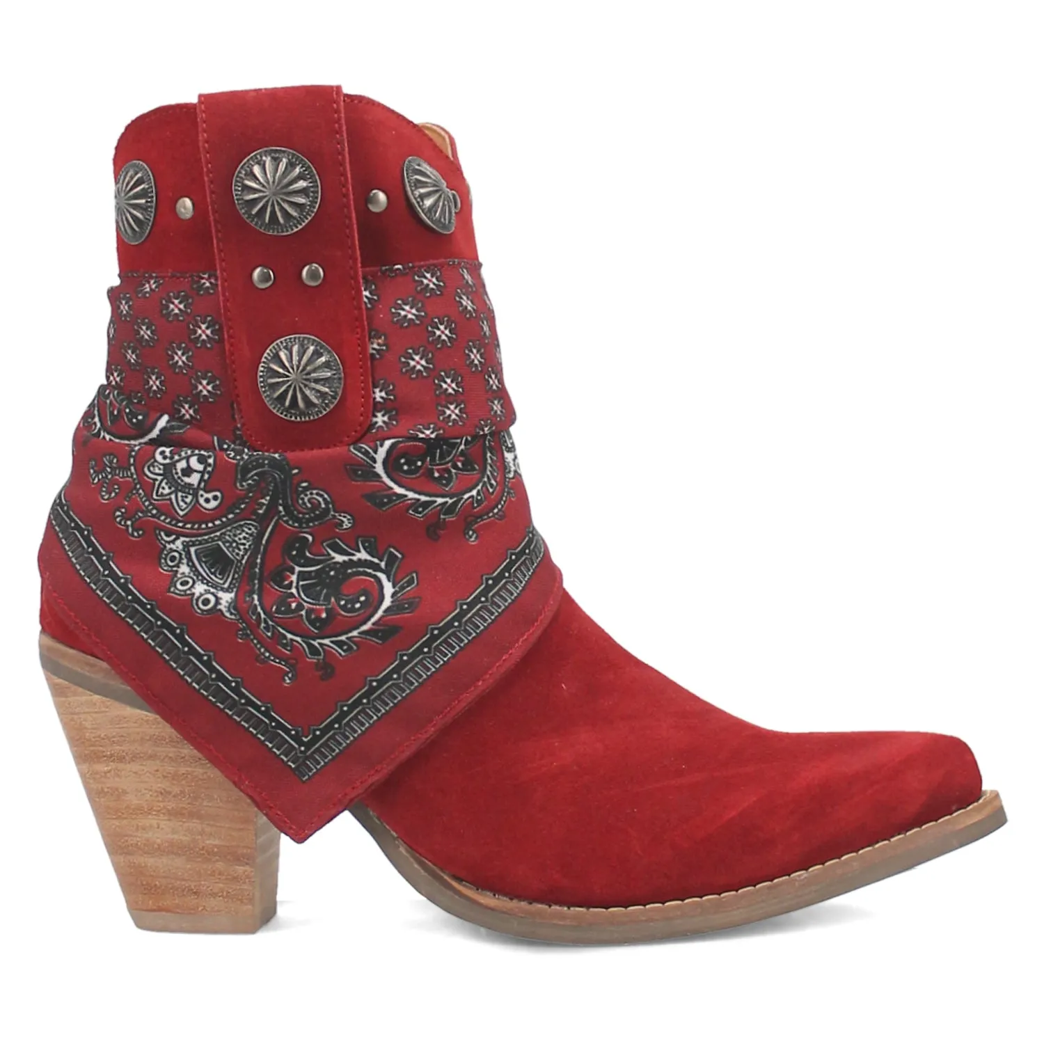 Dingo Womens Bandida Red Suede Fashion Boots