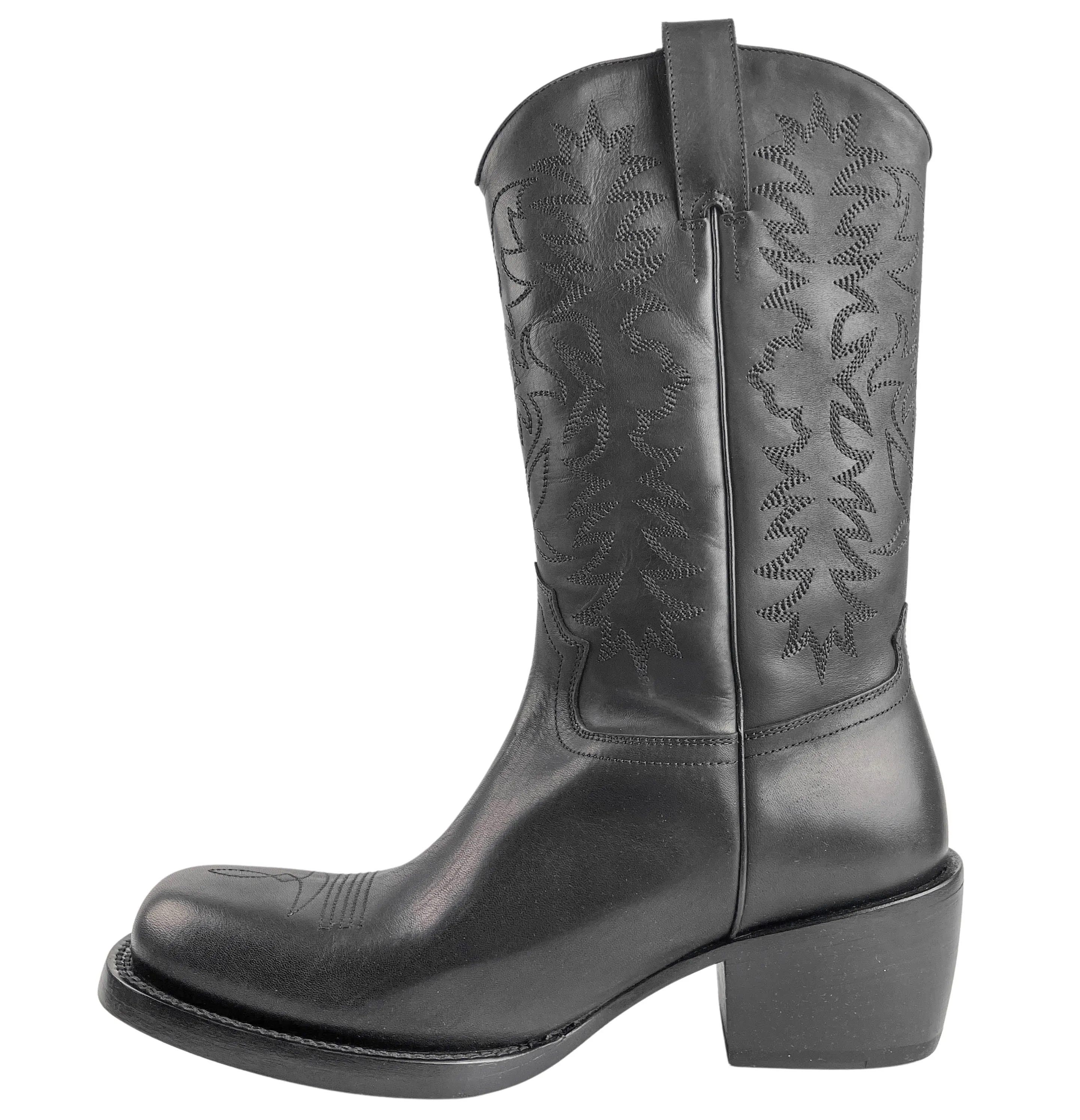 Dries Van Noten Cowboy Boots in Black