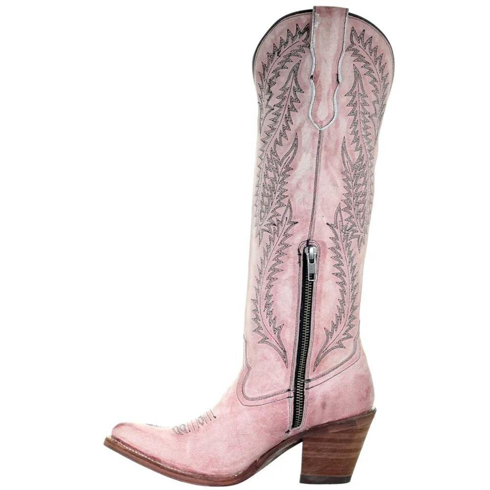 E1447 Embroidery Round Toe Cowboy Boots