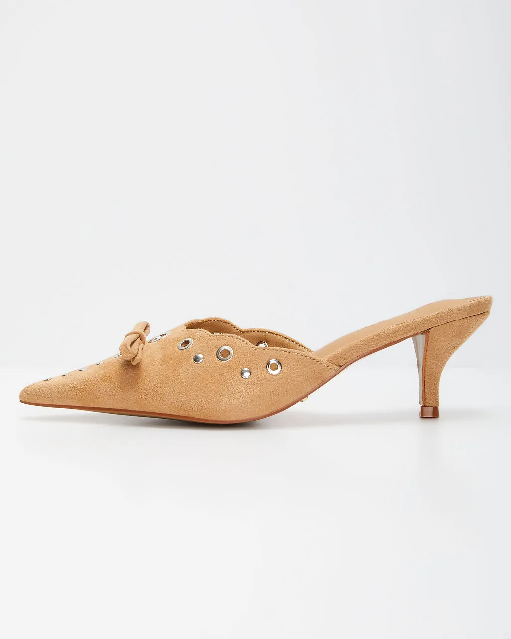 Eden Pointed Toe Kitten Heel Mule