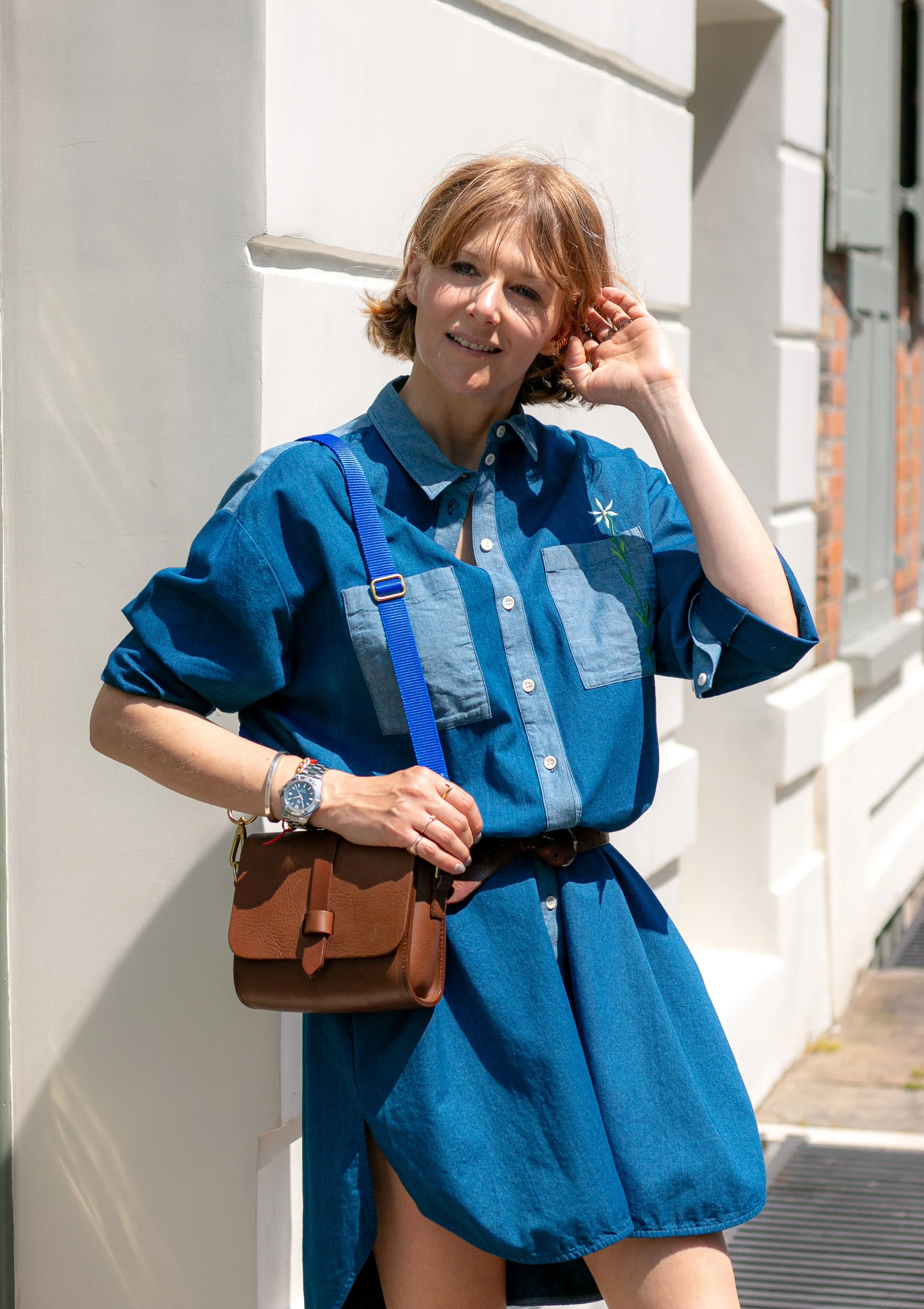 Etta Oversized Shirtdress in Japanese Denim Cotton by Saywood