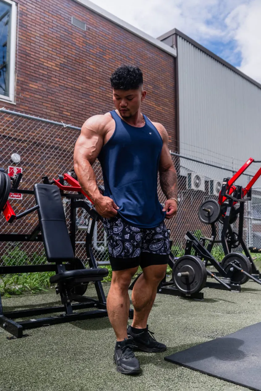 Fast-Dry Bodybuilding Workout Stringer - Navy