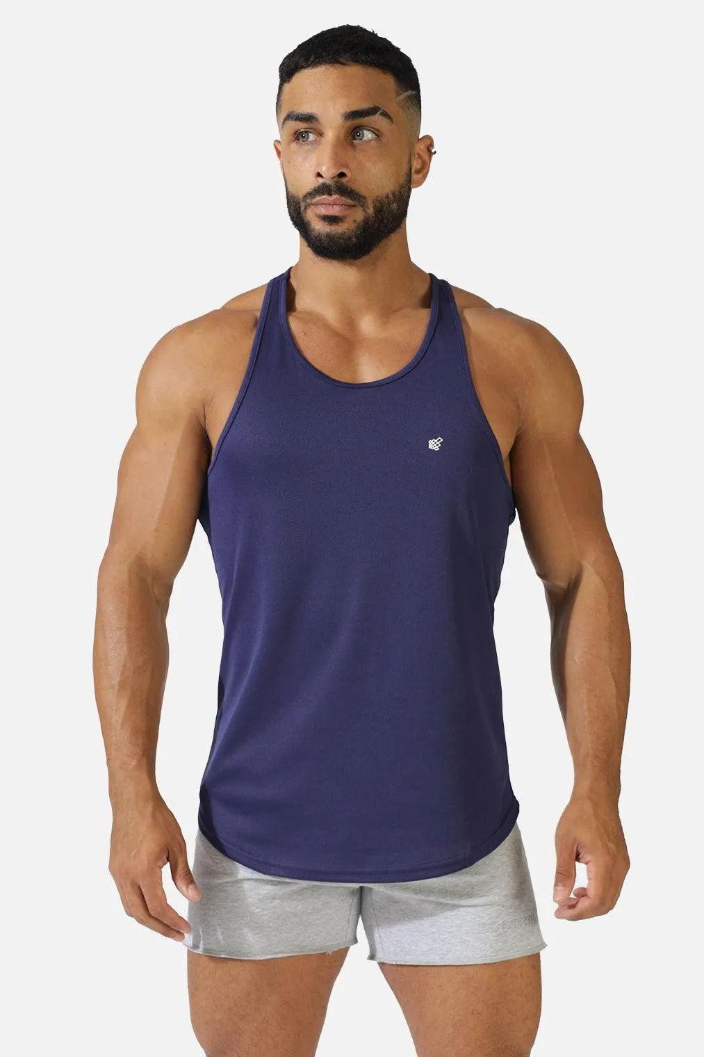 Fast-Dry Bodybuilding Workout Stringer - Navy