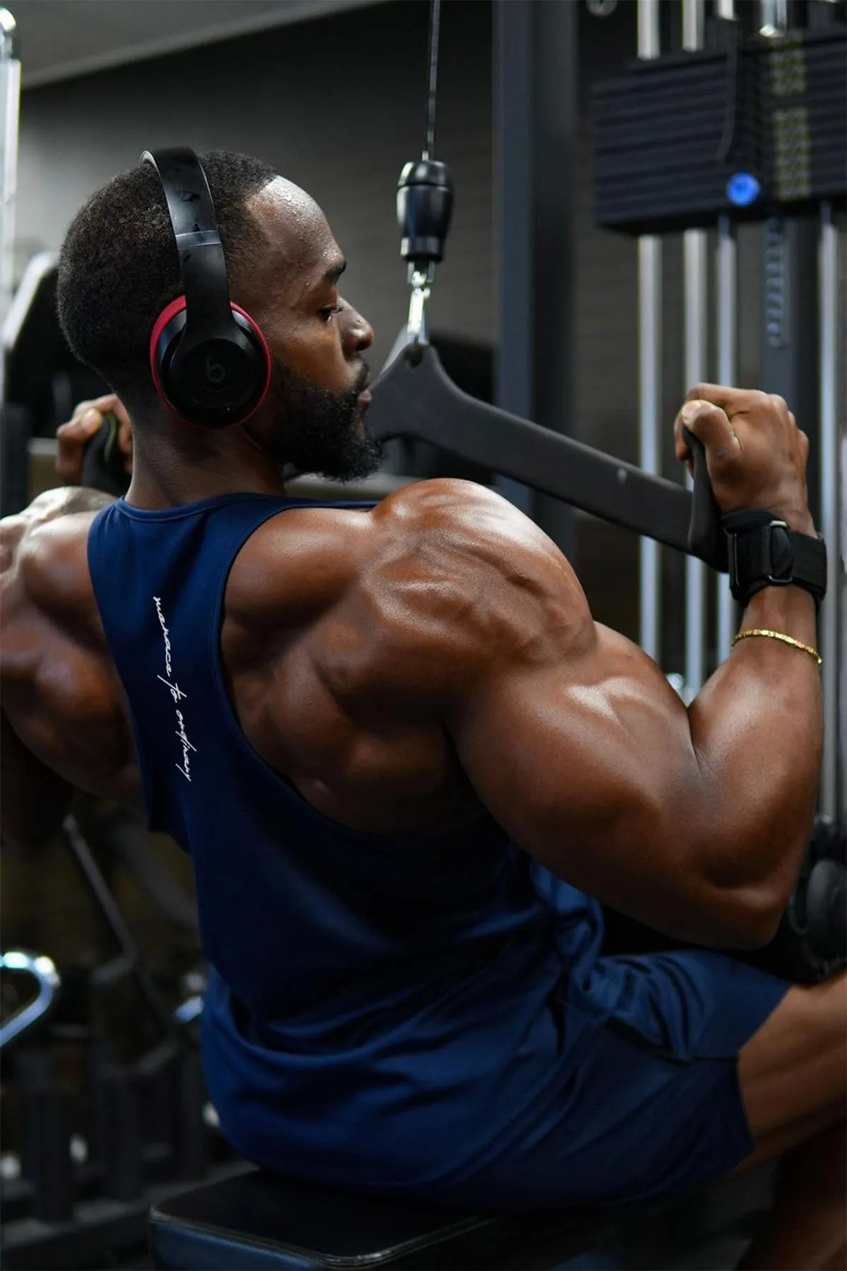 Fast-Dry Bodybuilding Workout Stringer - Navy