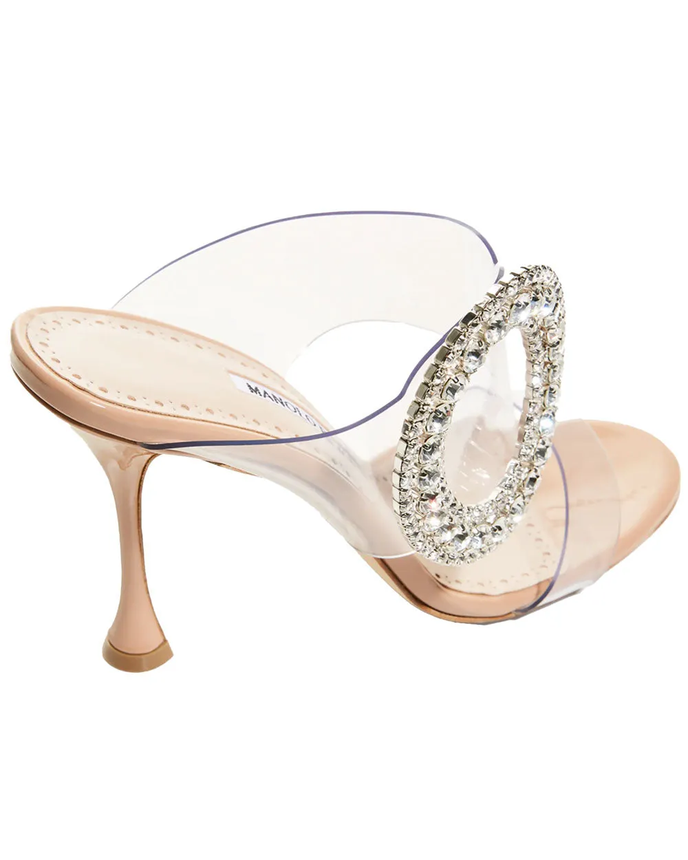 Fibionabi Crystal Buckle Mule in Beige