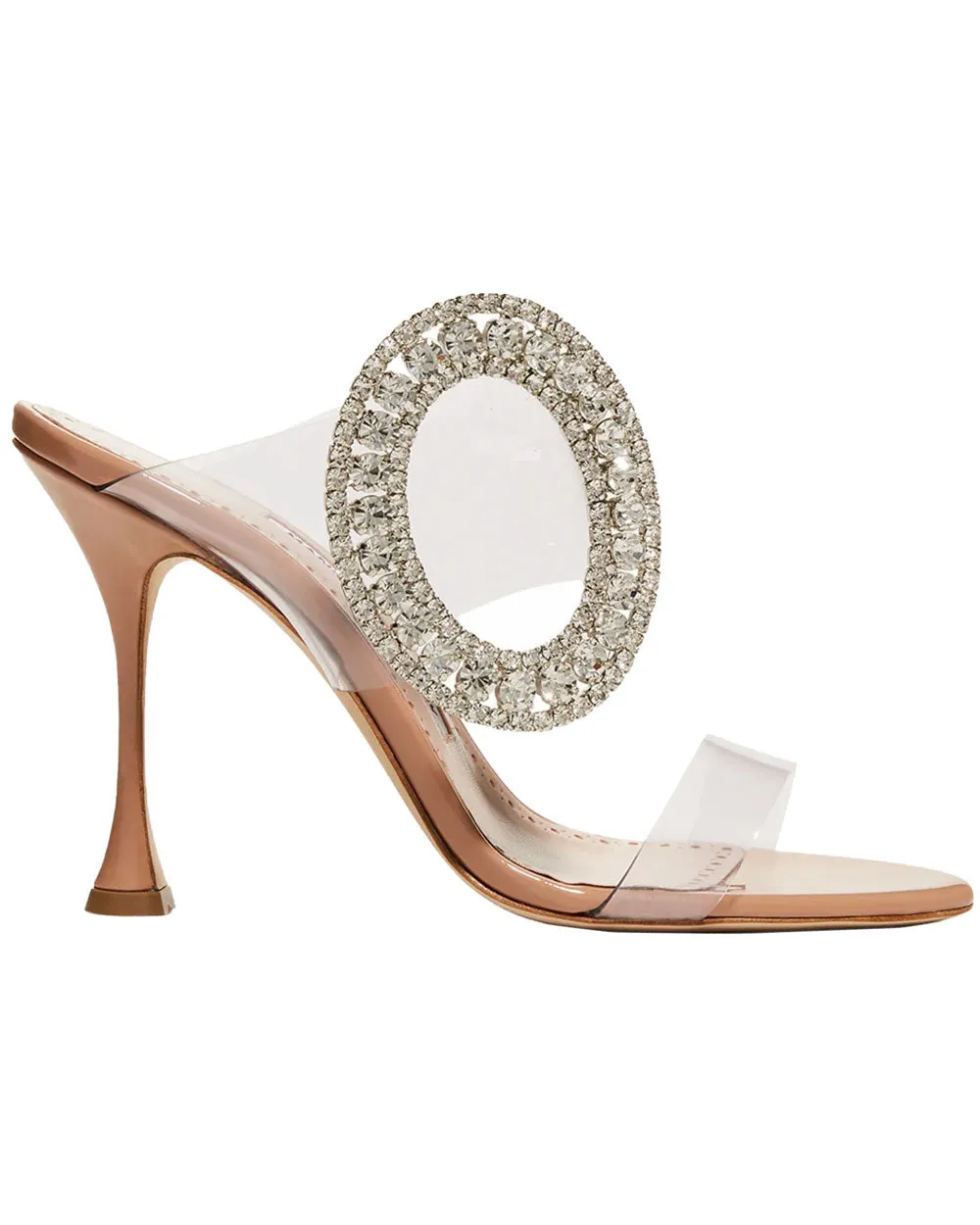 Fibionabi Crystal Buckle Mule in Beige