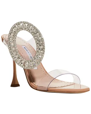 Fibionabi Crystal Buckle Mule in Beige