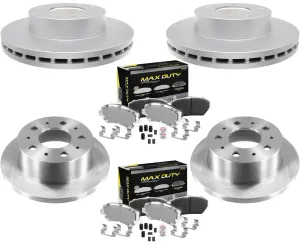 Fleet Front Rear Galvanized Brake Pads & Solid Rotors For Promaster 1500 14-21