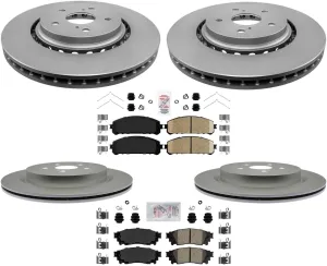 Front   Rear Brake Pads & Coated Rotors FOR 2016-21 LEXUS RX350 RX350L RX450HL