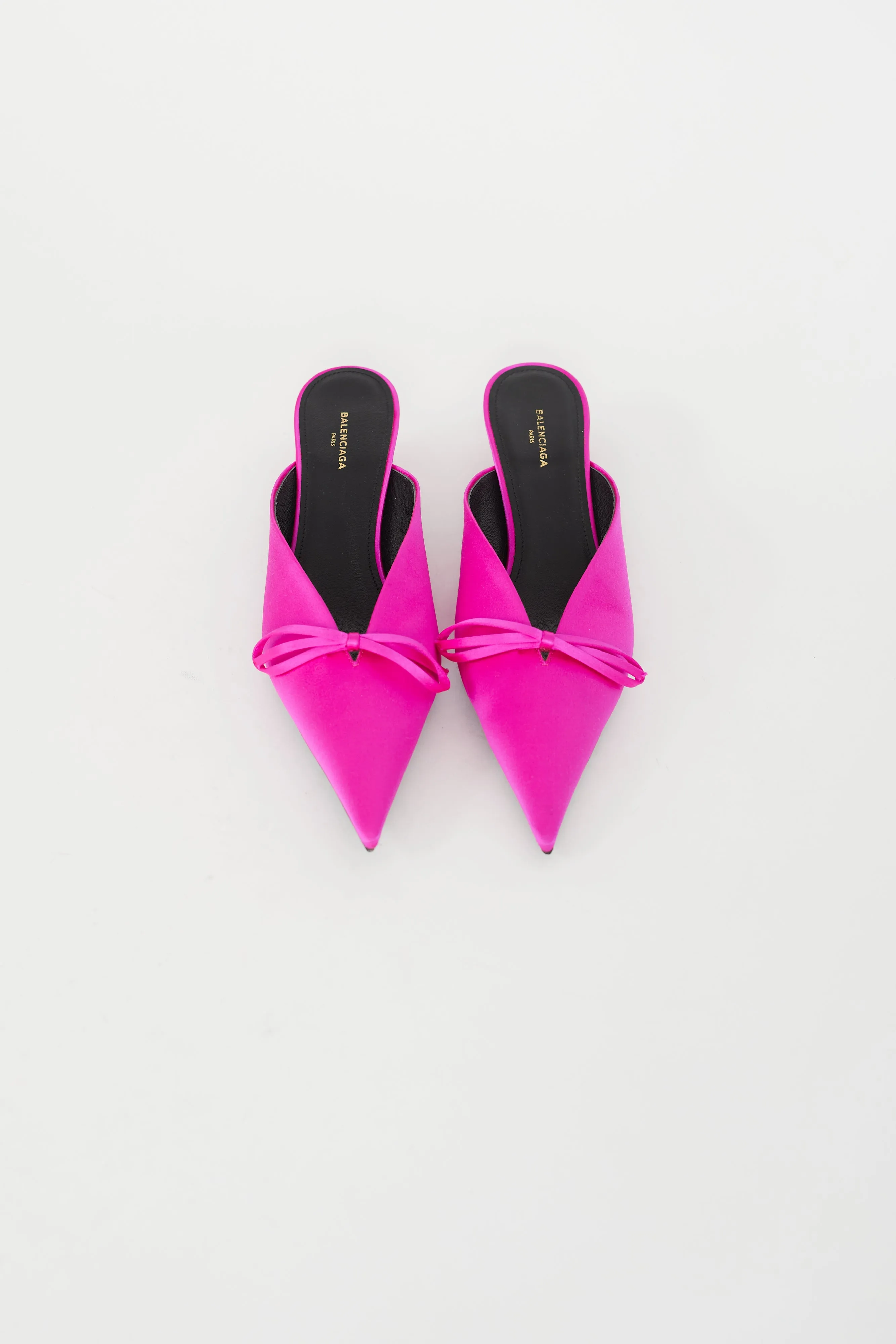 Fuchsia Satin Knife Mule