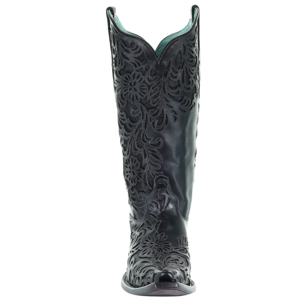 G1417 Floral Snip Toe Cowboy Boots