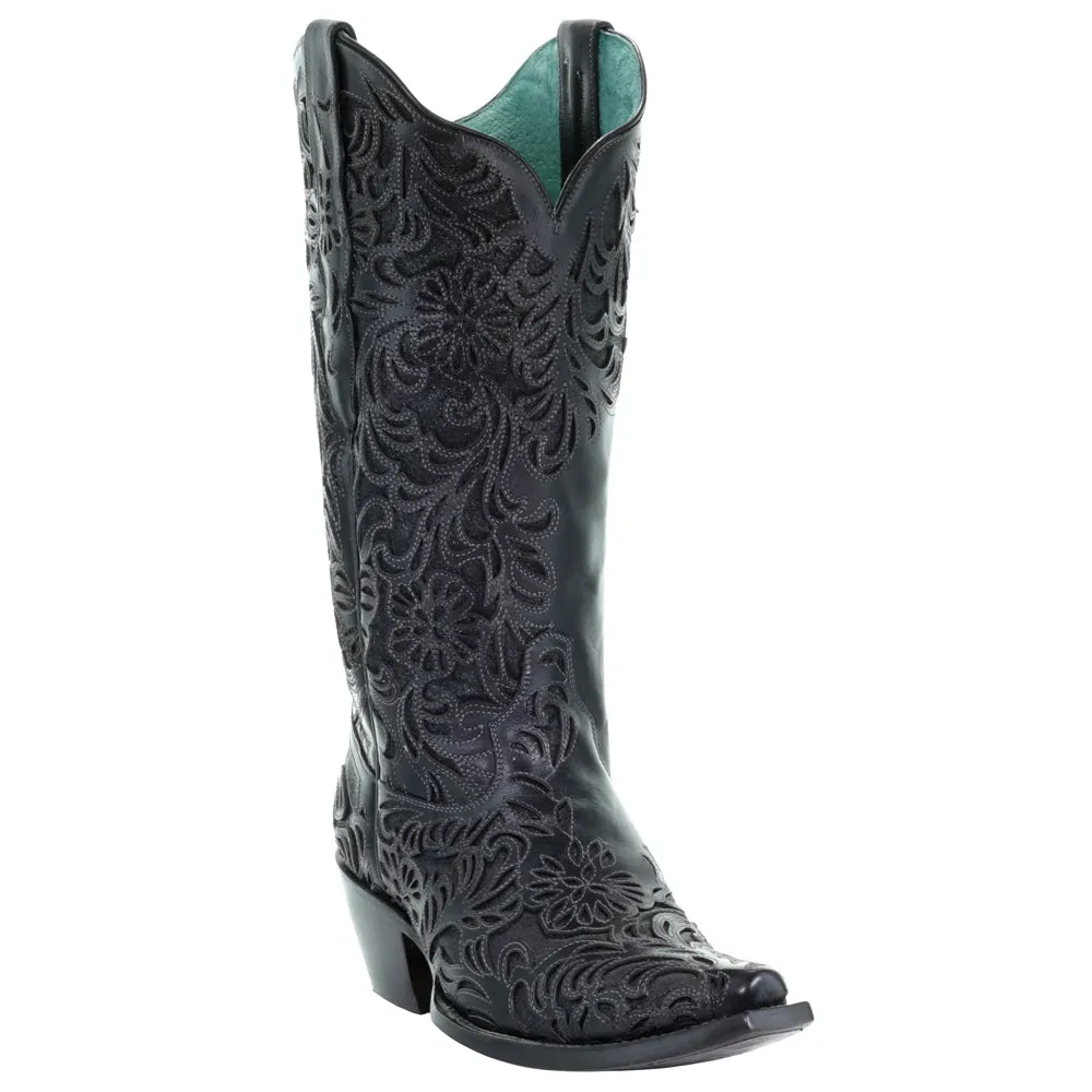 G1417 Floral Snip Toe Cowboy Boots