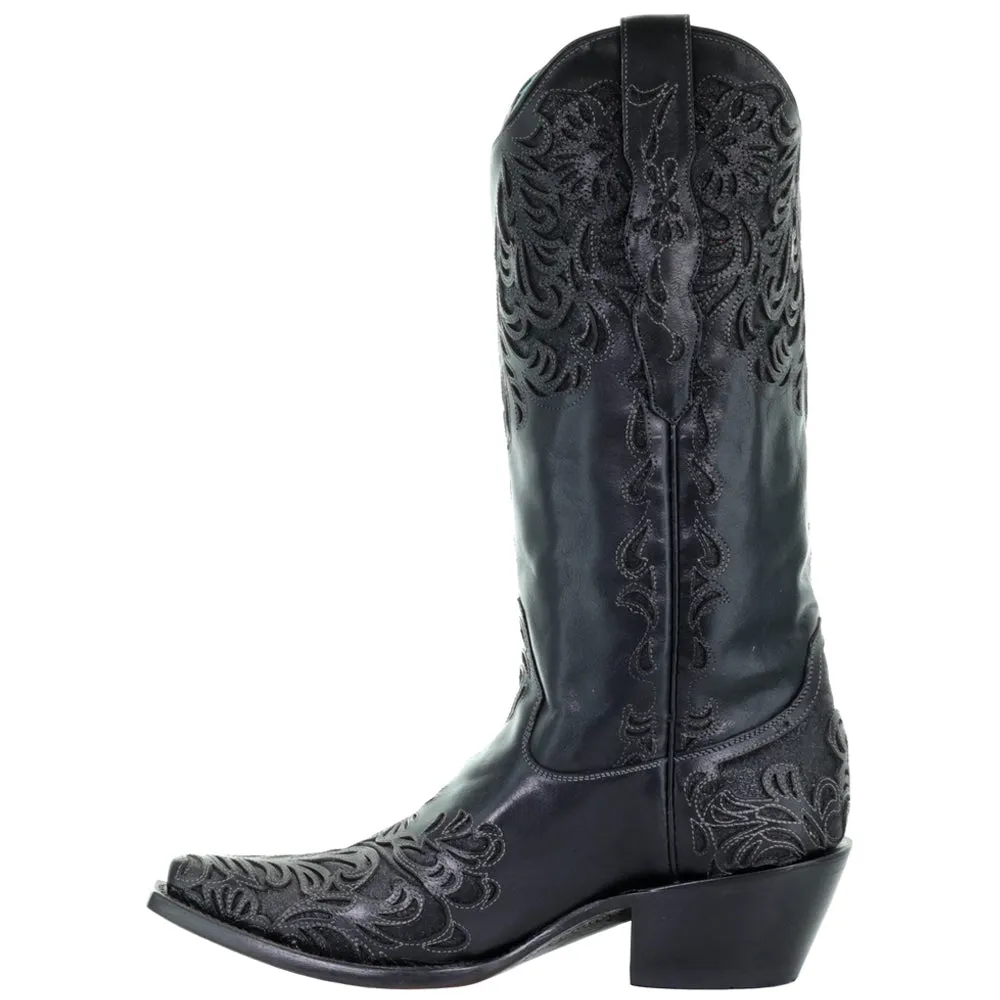 G1417 Floral Snip Toe Cowboy Boots