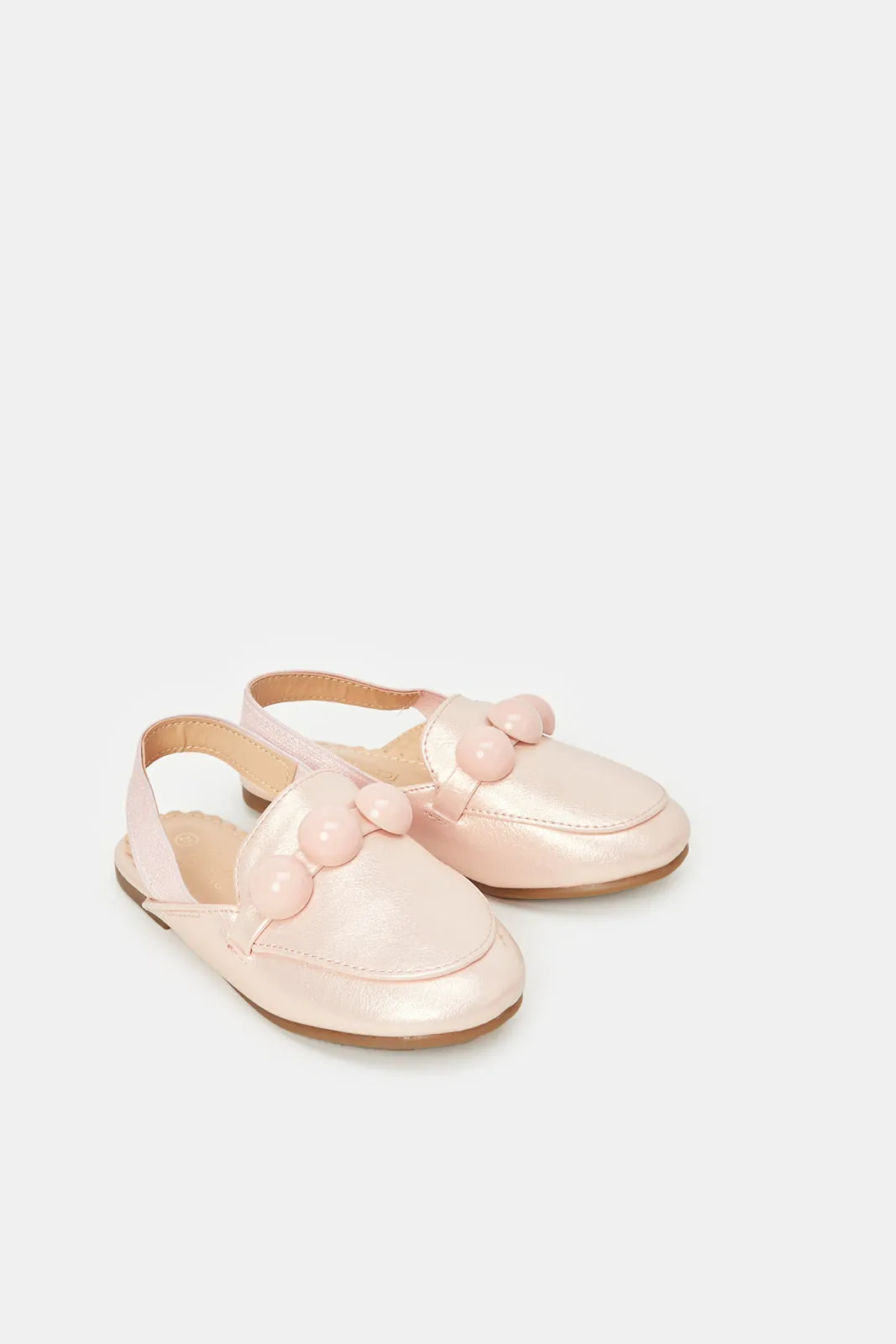 Girls Pink Embellished Mule