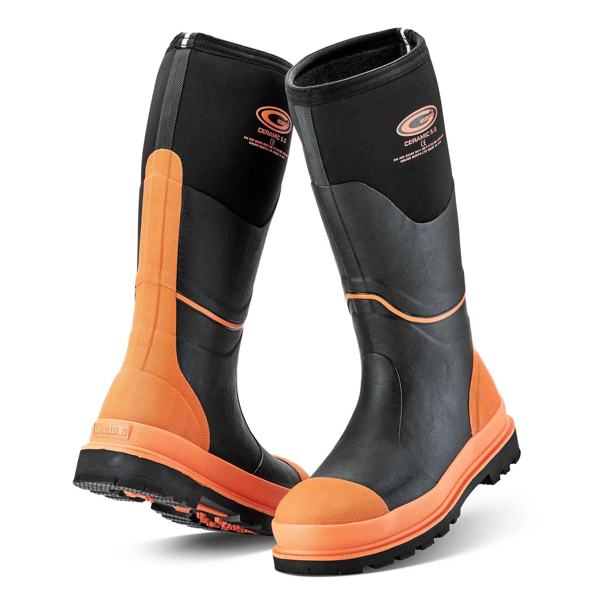 Grubs Boots Ceramic Safety Wellington Mens - Orange