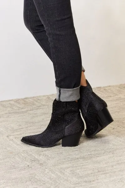 Have it All Classic Black Rhinestone Booties