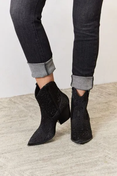 Have it All Classic Black Rhinestone Booties