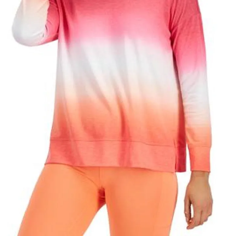 ID Ideology Women's Dip Dye Crewneck Top Pink