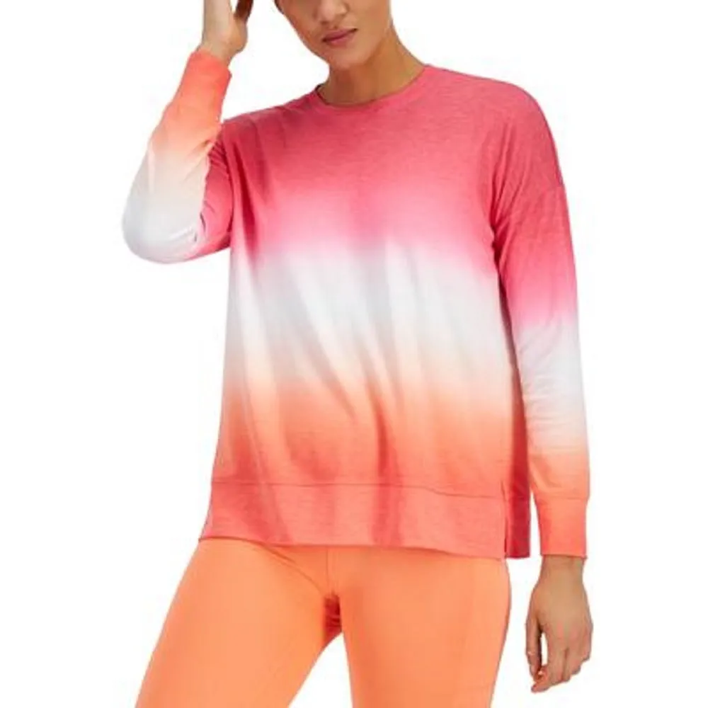 ID Ideology Women's Dip Dye Crewneck Top Pink