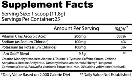 Insane Labz I Am God 25 Servings