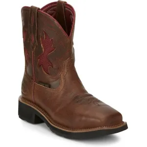 Justin Women's Lathey 8" Nano CT Western Work Boot -Brown- GY9962