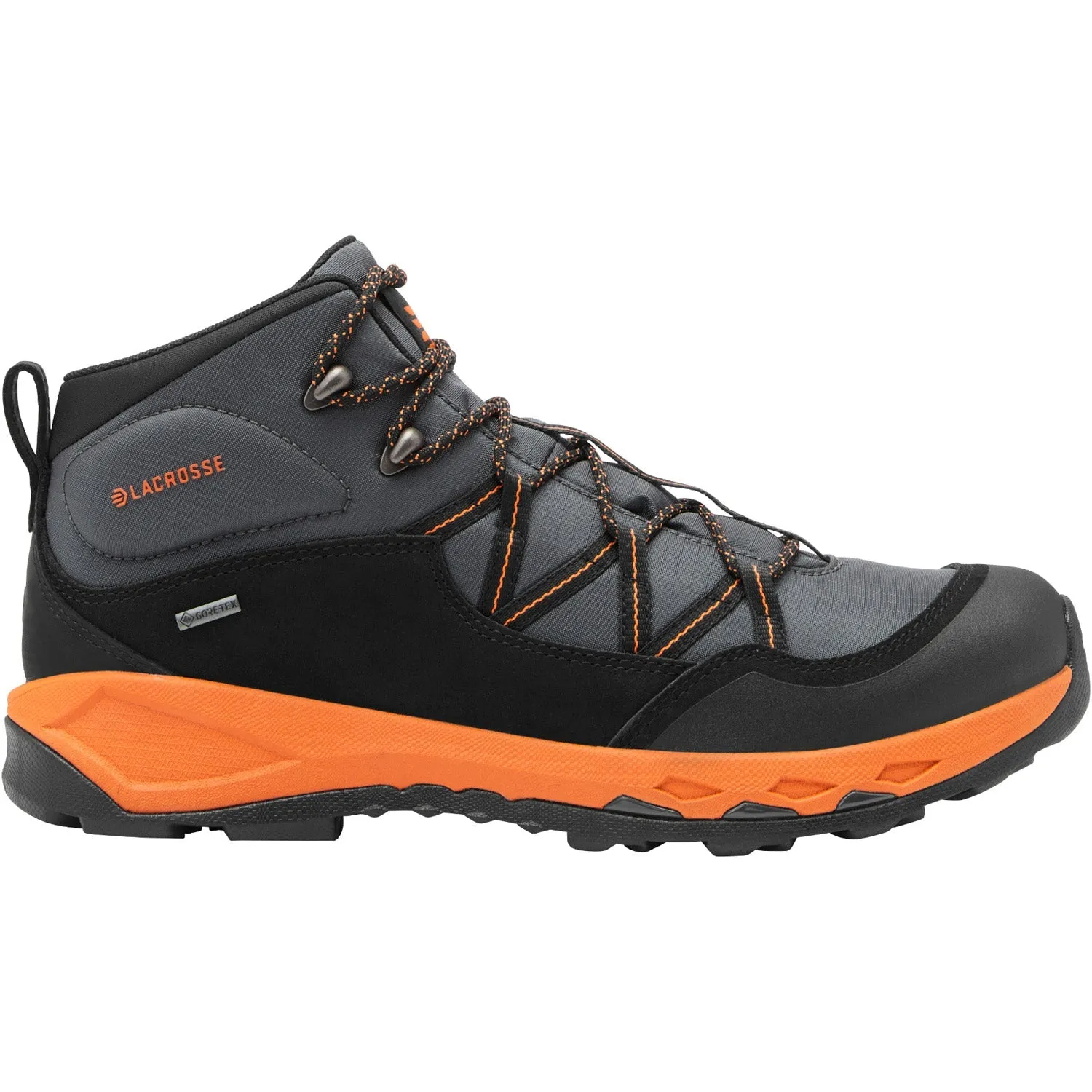 Lacrosse Mens San Juan Mid GTX Gunmetal/Orange Leather Hunting Boots