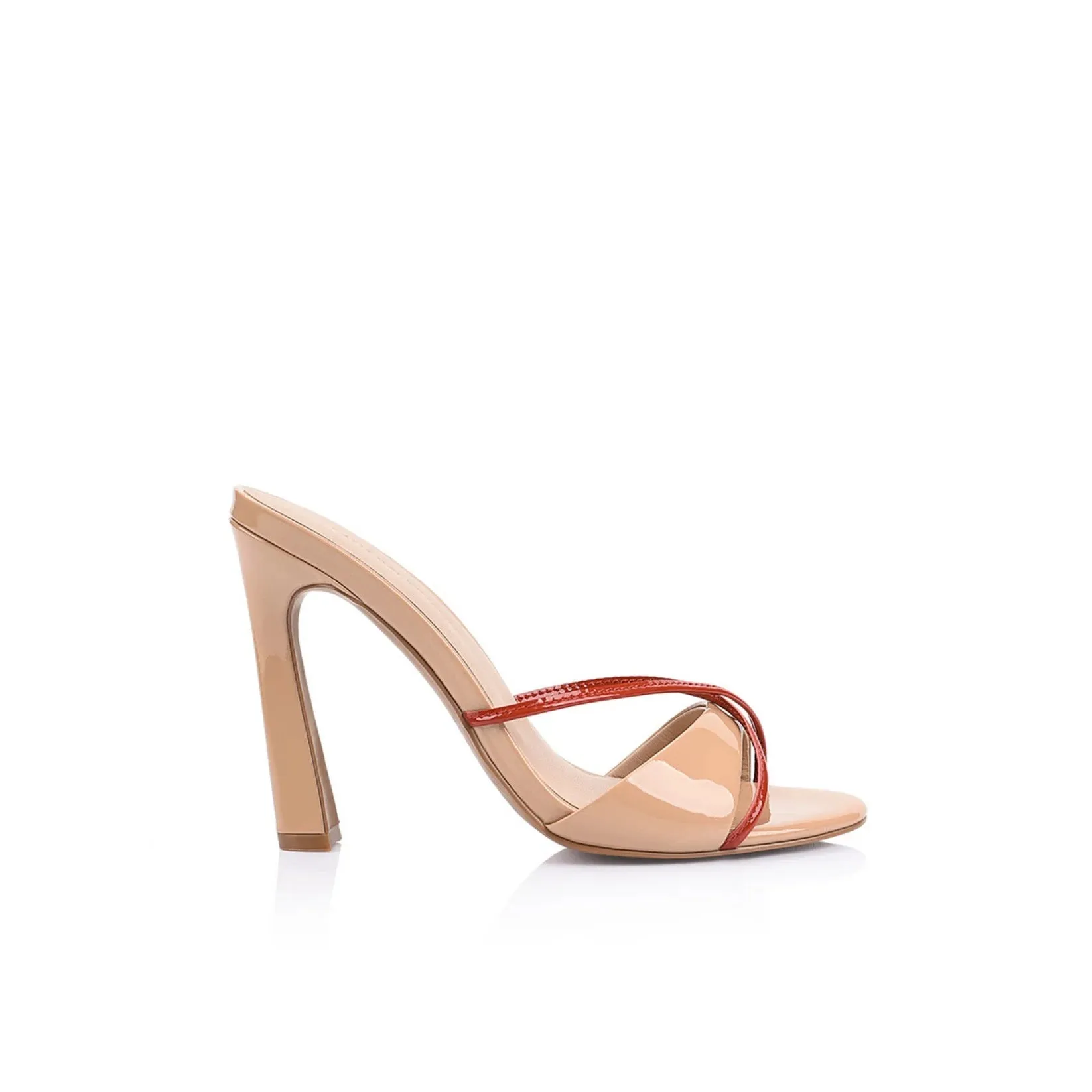 Lana Wilkinson Willow -  Mule Beige & Red Leather