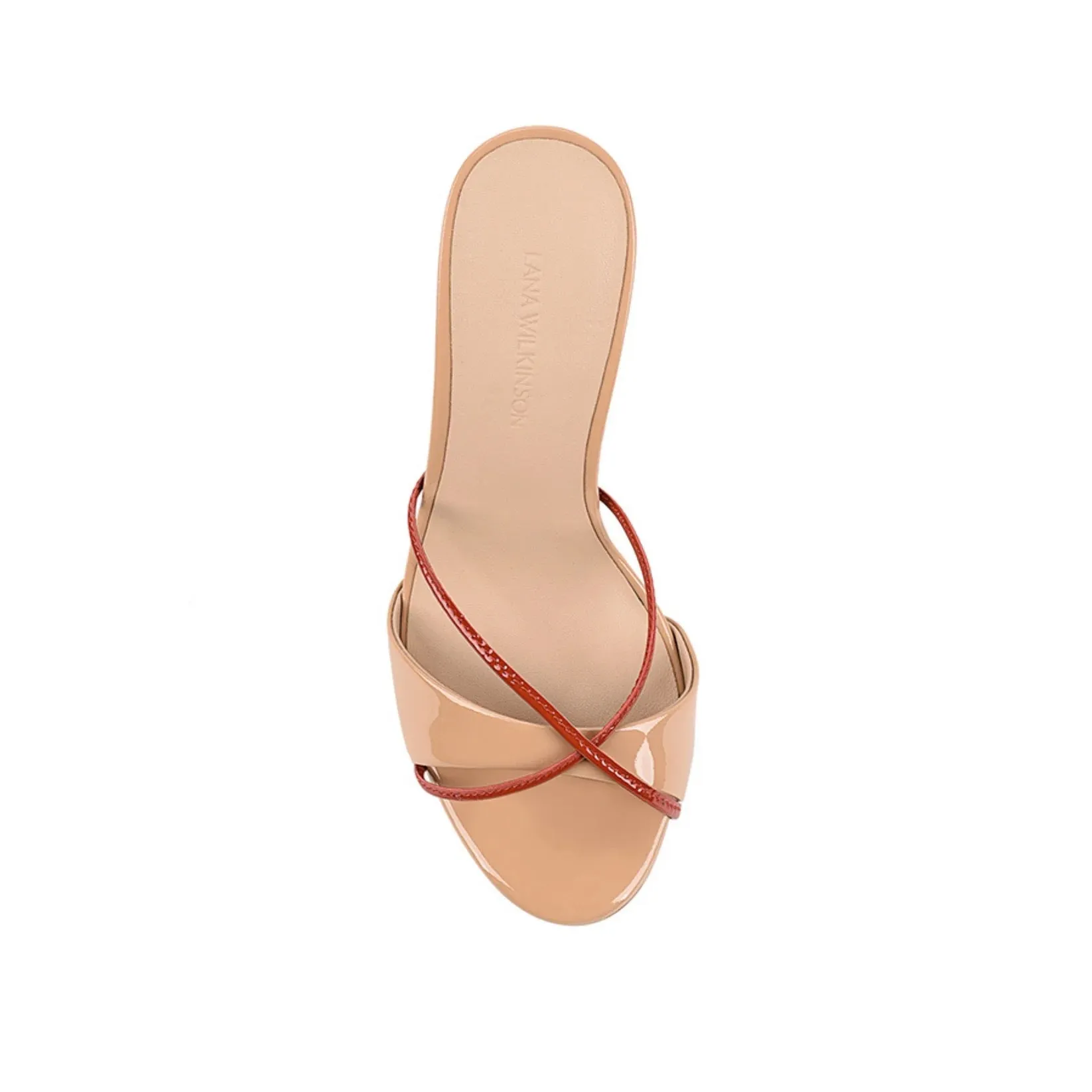 Lana Wilkinson Willow -  Mule Beige & Red Leather