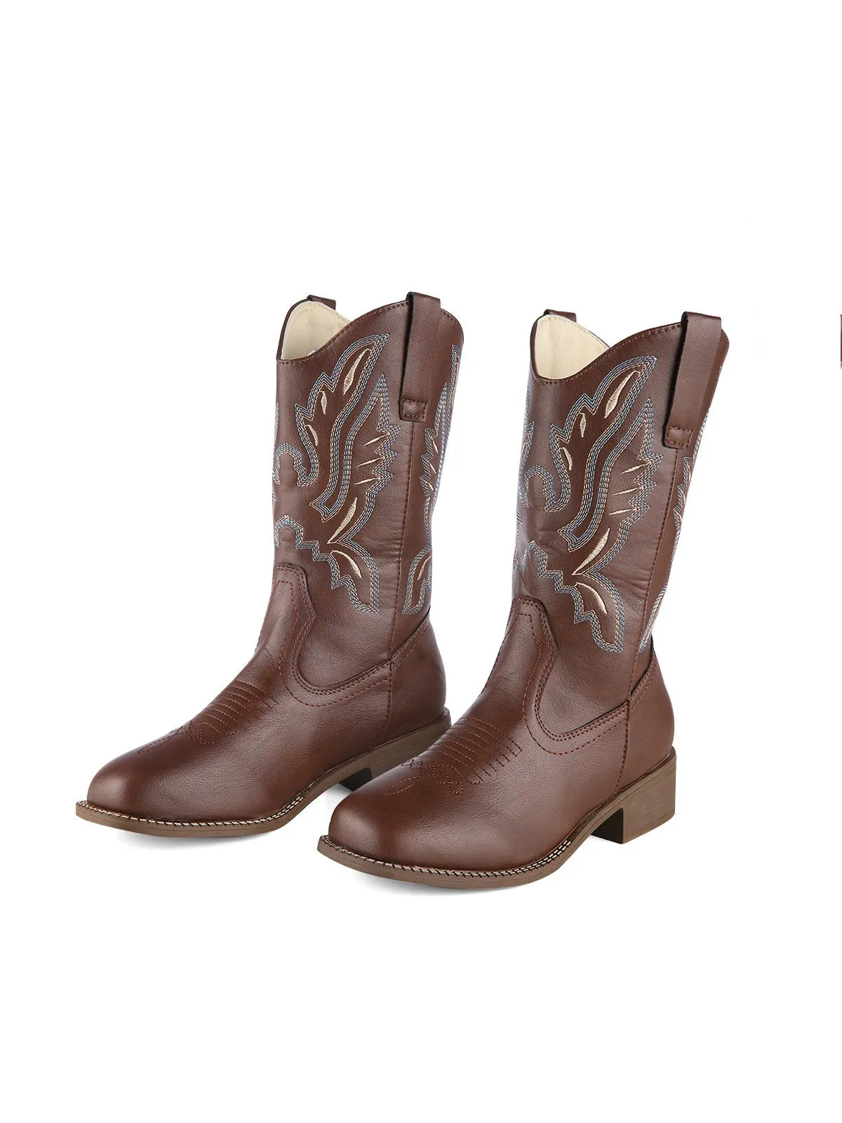 Latest Embroidered Leather Calf Cowboy Boots