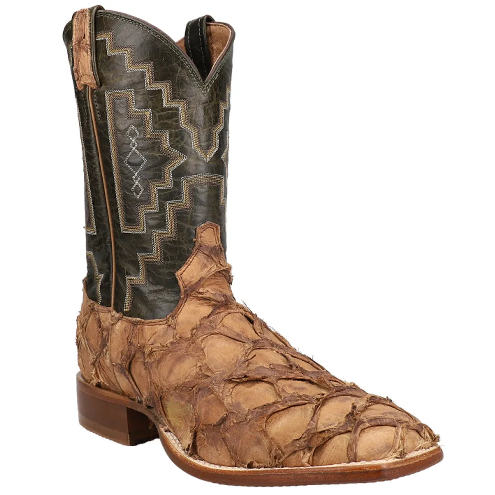 Leviathan Southwest Embroidered Pirarucu Square Toe Cowboy Boots