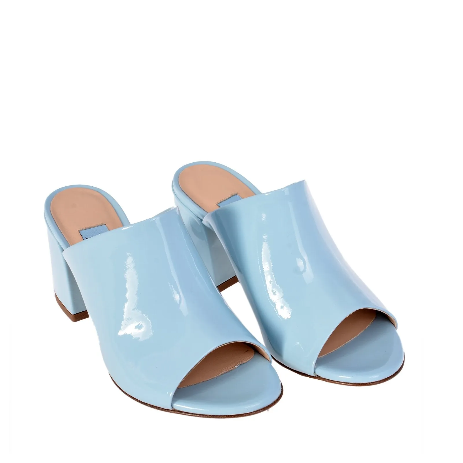 Light Blue Patent Mule