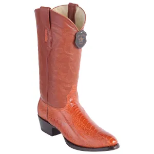 Los Altos Men's Cognac Ostrich Leg J-Toe Cowboy Boot 990503